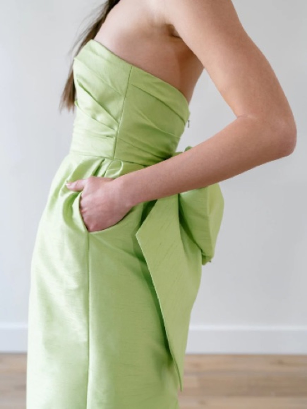 By Watters Caladium Gown | Limeade | Size 8 | Worn Once | Style 39301 - Picture 4 of 11